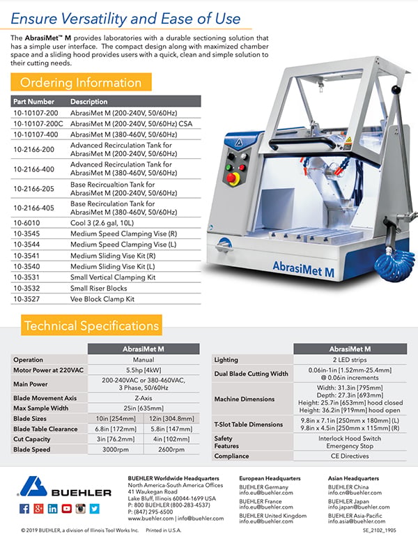 AbrasiMet® M Manual Abrasive Cutter Sell Sheet