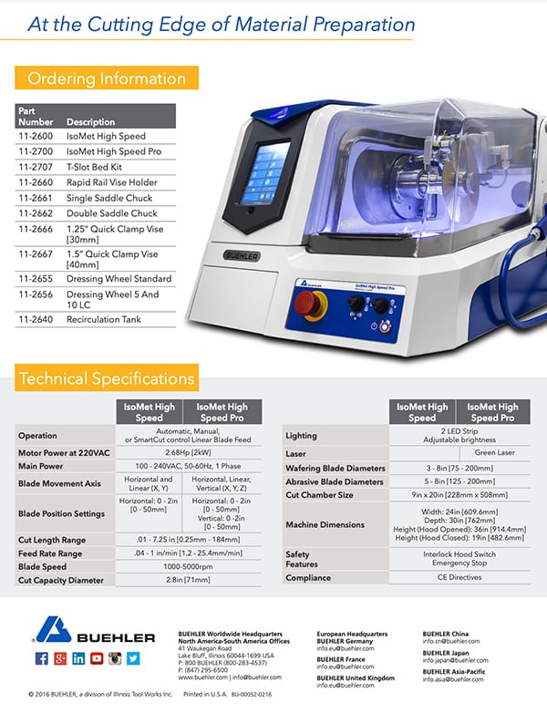 IsoMet® High Speed Sell Sheet