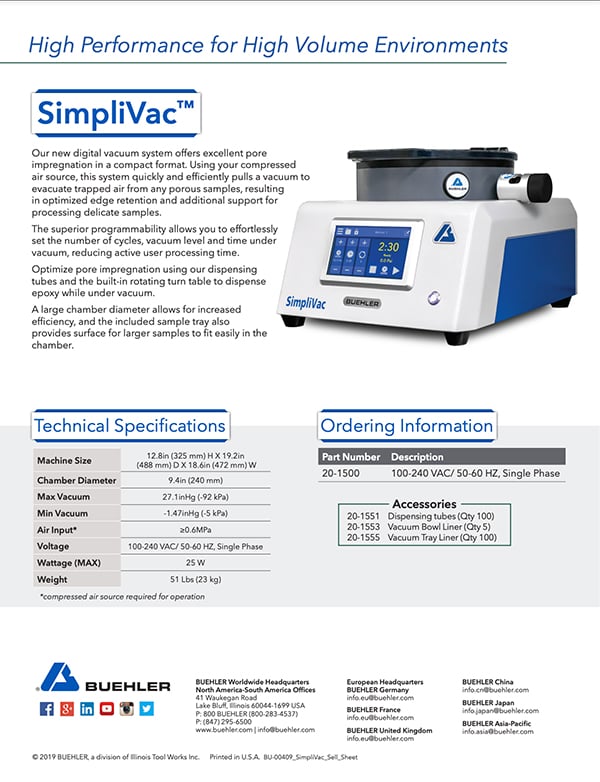 SimpliVac® Sell Sheet