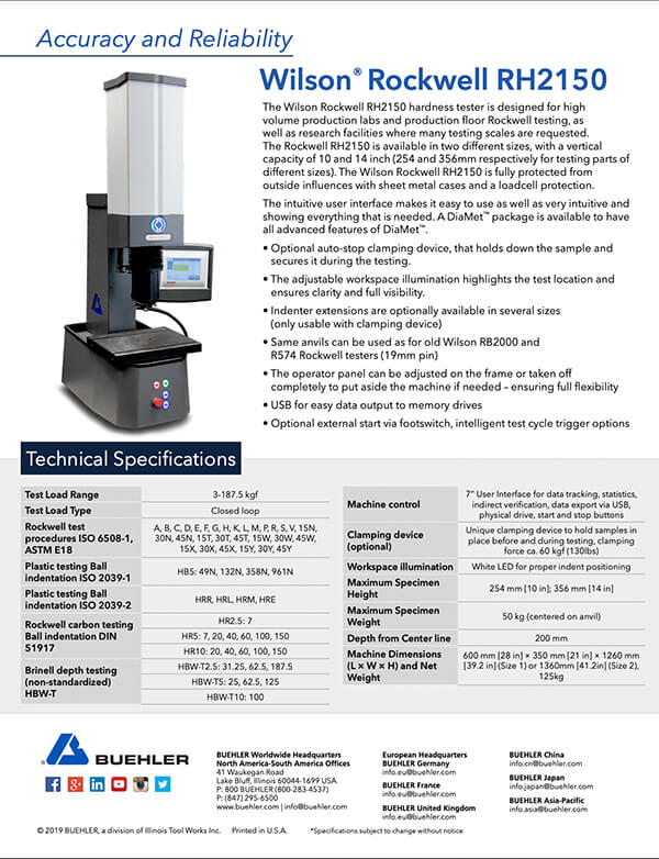 Wilson® RH2150 Sell Sheet
