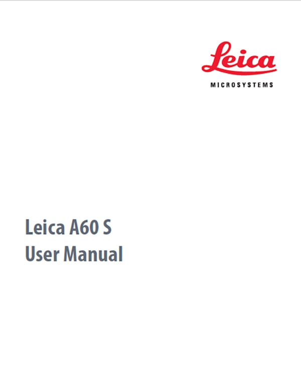 Leica A60 S User Manual