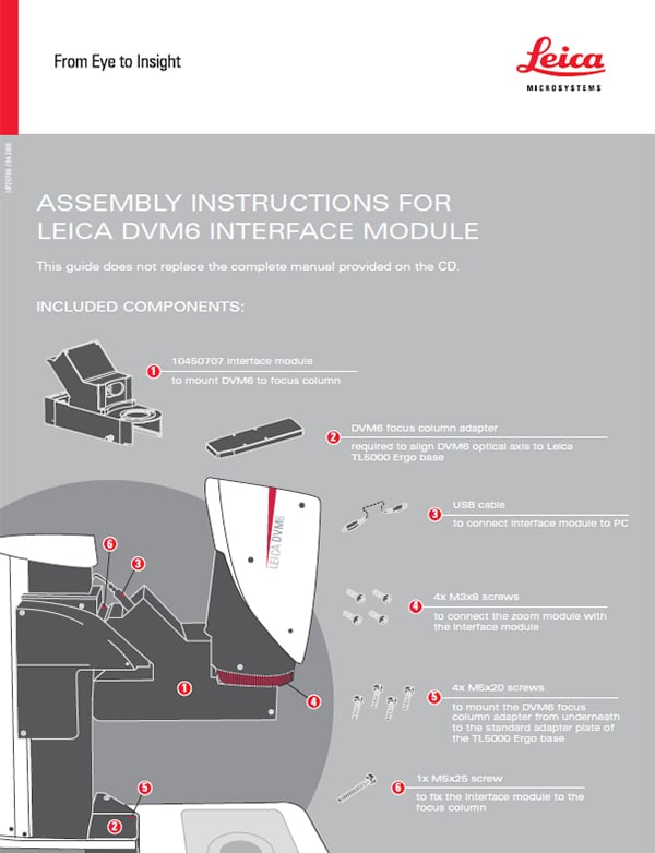 Leica Assembly Instruction for Leica DVM6 Interface Module