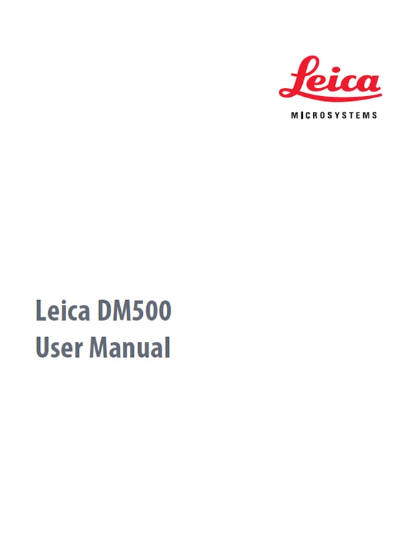 Leica DM500 User Manual