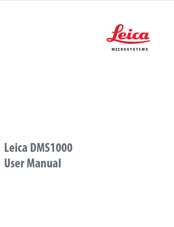 Leica DMS1000 User Manual