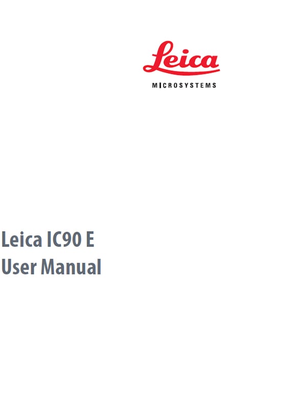 Leica IC90 E User Manual