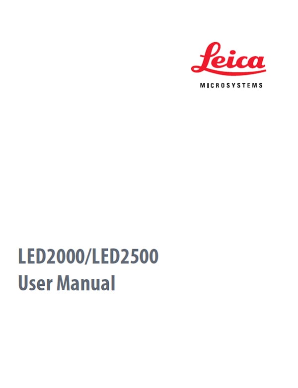 Leica LED2000 LED2500 User Manual