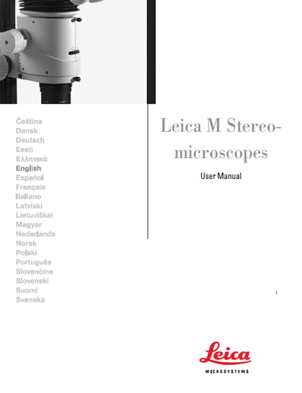 Leica M Stereo Microscopes User Manual