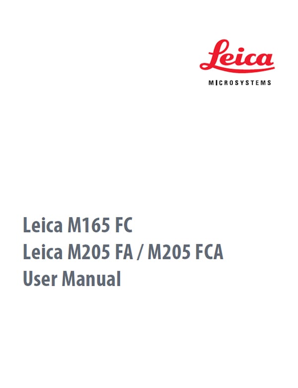 Leica M125C M165C M205C M205A User Manual