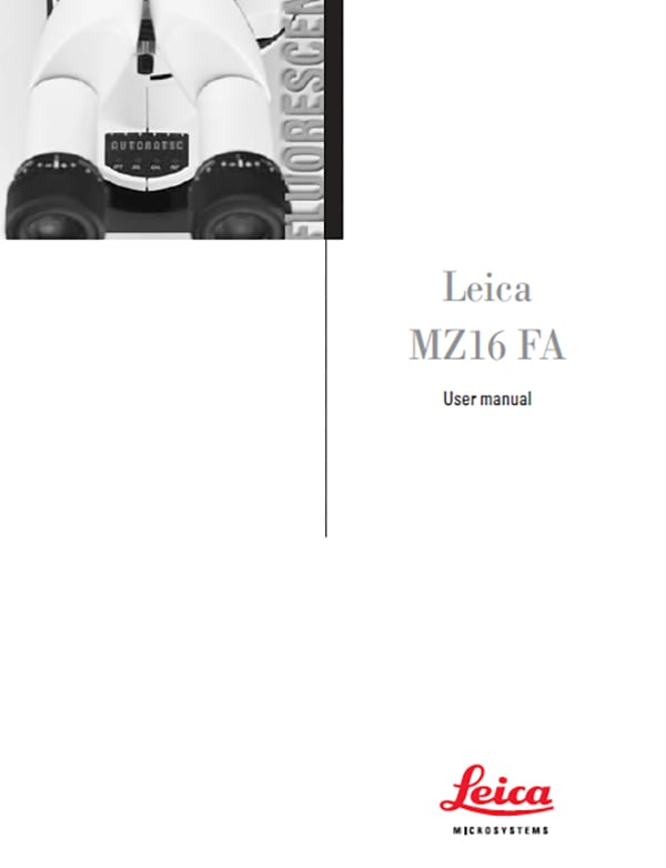Leica MZ16 A User Manual
