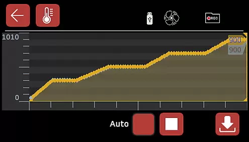 CC-T1 Touch Screen Controller Data Logging Screen